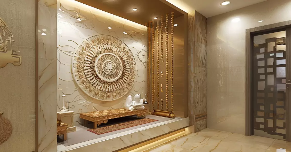 Marble Pooja Room Design for Luxury Homes