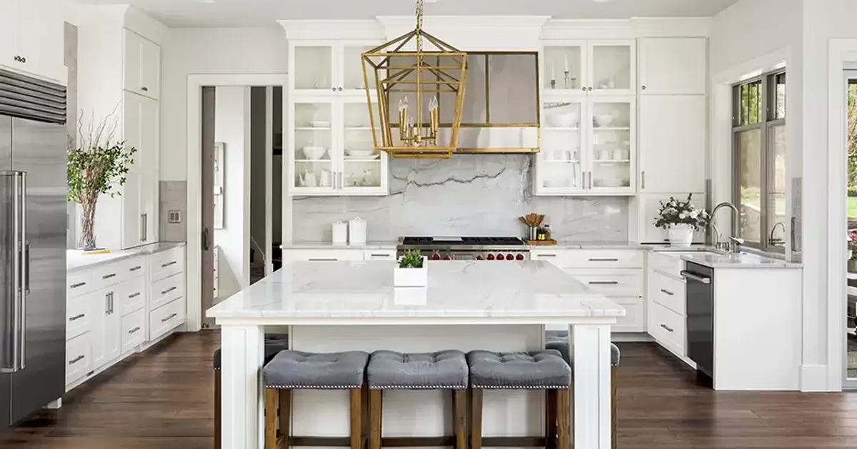 White Open Concept Kitchen