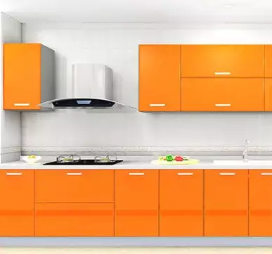 L-Shaped Vintage Style Modular Kitchen Design