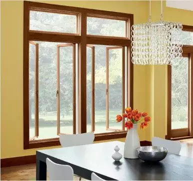 Wooden Finish Casement Windows