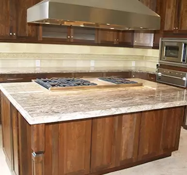 Patterned Granite Kitchen Island Countertop