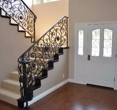 iron railing design for interior staircase handrail