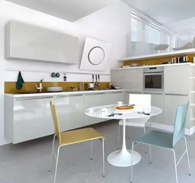 Small Open Kitchen Design with Dining