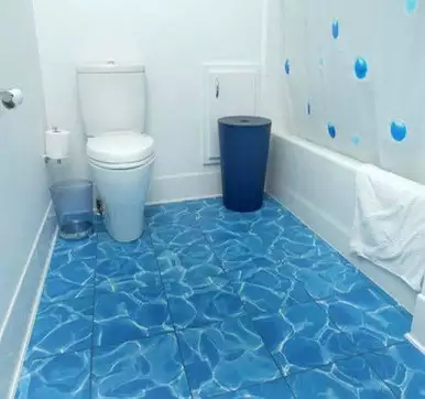 blue bathroom floor tile designs