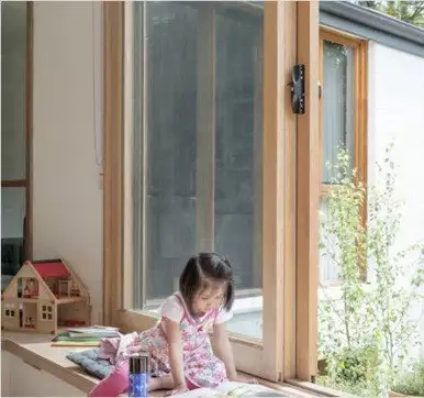 Wooden windows with glass