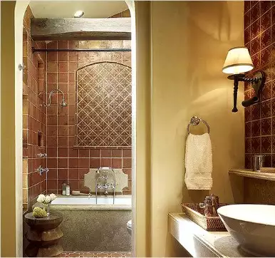 Terracotta bathroom tile design ideas