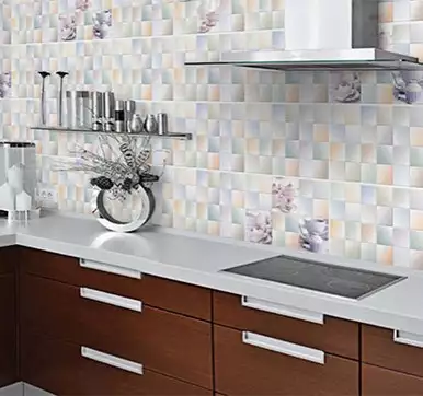 Glassy Kitchen Wall Tiles Design