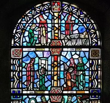 modern stained glass window