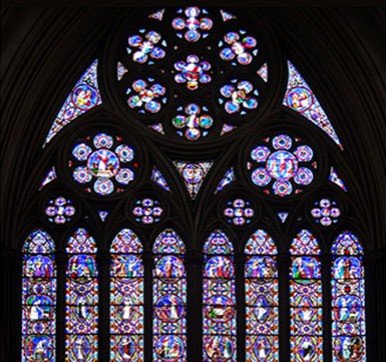 arc stained glass window