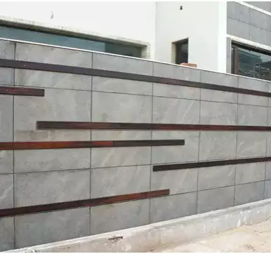 wooden and metal accents wall cladding