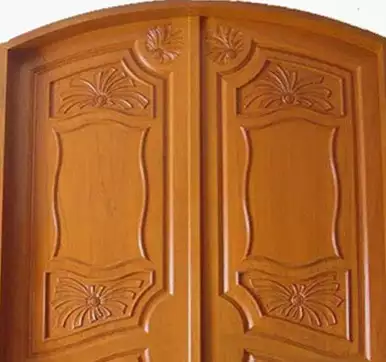 Main wooden double door