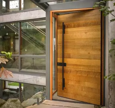 natural wooden double door