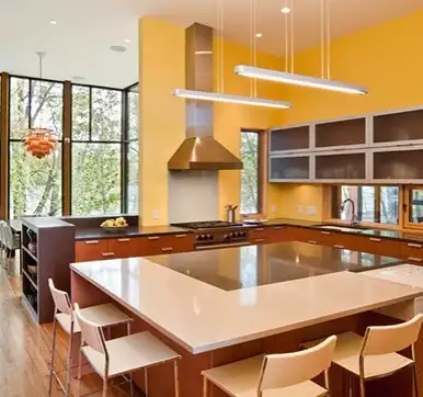 Kitchen Island Design with lights