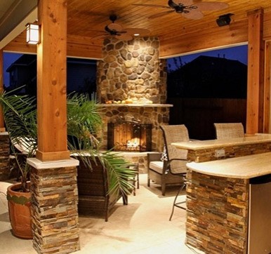 Outdoor Kitchen Design With Amazing Lighting