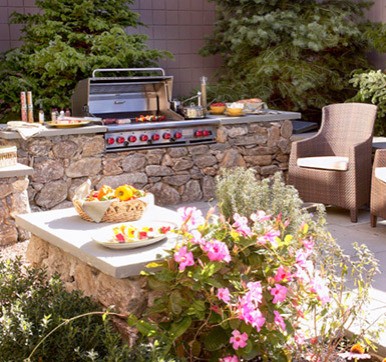 Outdoor Kitchen With Greenery