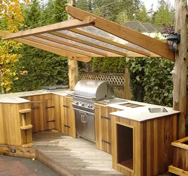 Outdoor Kitchen Design with Shelter