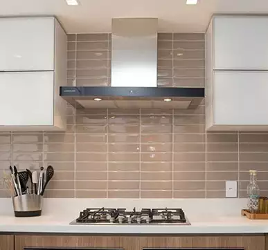 Brown and white Kitchen