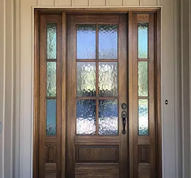 Vintage style glass and wood panelled door