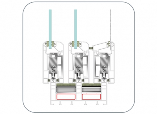 uPVC Sliding Door Profile (EN112 3-Track Sliding Door with fly-screen) by ENCRAFT