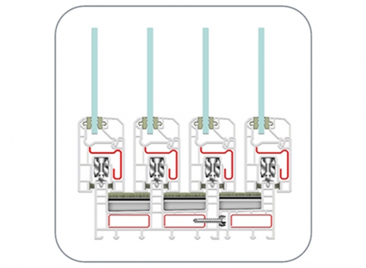 uPVC Sliding Window Profile (EN162 4-Track – with add-on 4 track extension) by ENCRAFT