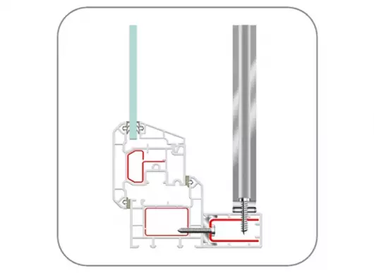 uPVC Casement Window Profile (EN62 Casement – with internal security grill) by ENCRAFT